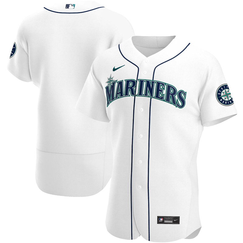 2020 MLB Men Seattle Mariners Nike White Home 2020 Authentic Jersey 1